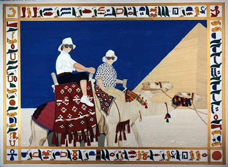 "Pyramids" painting by Anne Adams